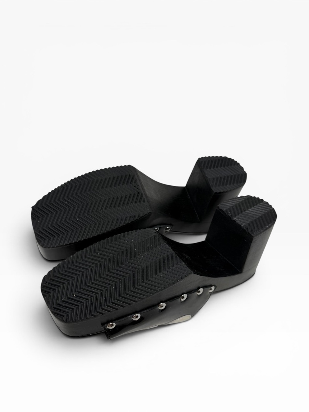 Jeffrey Campbell Amiah daisy platform black white retro mod clog sandals w box - Picture 7 of 9